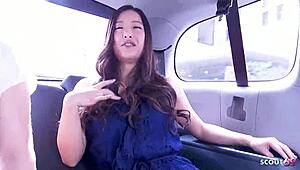 japanese teen picked up vibes to orgasm in car 🚗💦