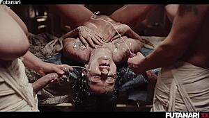 these horny shemales trapped me for futanari bukkake creampie threesome ugh