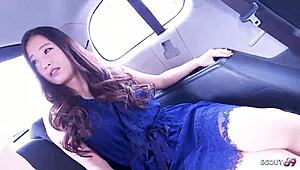japanese teen picked up vibes to orgasm in car 🚗💦