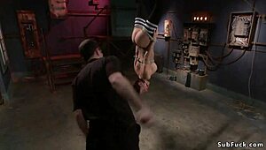 i'm bent over tied up as this busty babe's huge ass gets caned hard in tight bondage submission