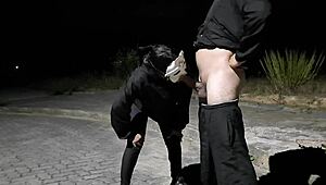 pro slut takes big black cock anal creampie on street voyeur style