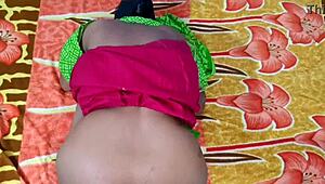 check out this desi village couple pressing boobs before doggy creampie fuck in their ranch home