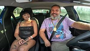 18-year-old bella oliveira hops in car for first street anal bareback pounding