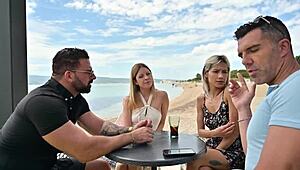 rebecca volpetti and veronica leal pick up strangers for vacation dp anal swap