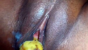 lonely indian girl stuffs banana deep in her horny wet pussy
