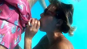 they FUCK in the POOL and nearly get CAUGHT by neighbors