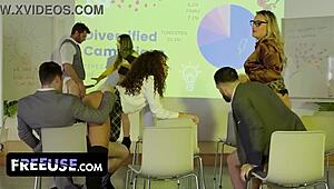 Alex and Peter cum hard celebrating Penelope's big office win! 🎉💦