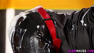 glam whore drowns in messy bukkake gloryhole cum?