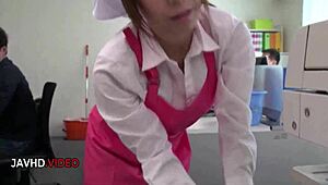Chihiro Akino's Office Blowjob Leads to Hardcore Creampie in JAV Milf Action