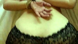 Taiwanese girl bound with ropes and ball gag for intense training sex