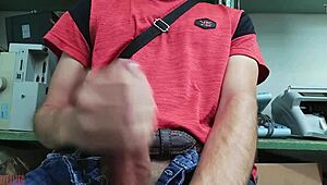 Masturbating my monster cock at desk this time 🍆🖥️💦