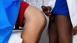 Wife's massage turns wild as gyno can't resist her redhead allure