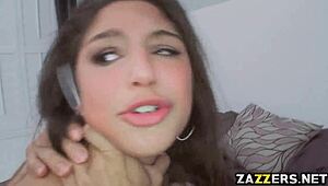 Abella's pretty face drowns in Ramon's fat loads!