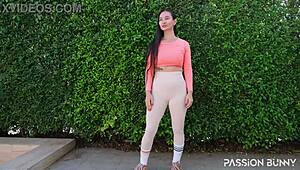 Passionbunny's Athletic Workout Day 5: Jumping Jacks in Tight Leggings!