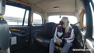 sexy blonde widow picks up dude in taxi for hardcore blowjob car sex handjob