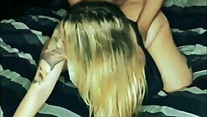 Blonde bombshell screams in rough ecstasy taking cumshots from pov doggystyle pounding