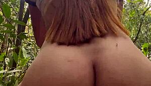 I fuck my college classmate in the woods during camping trip outdoors