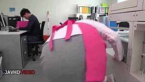 Chihiro Akino's Office Blowjob Leads to Hardcore Creampie in JAV Milf Action