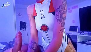 in rei ayanami cosplay i suck huge black cock backstage then cum fills my tight bodysuit