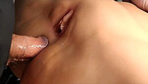 he grabs the fuck doll and pounds her tight ass with no hesitation close up