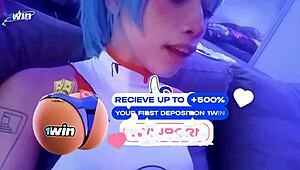 in rei ayanami cosplay i suck huge black cock backstage then cum fills my tight bodysuit