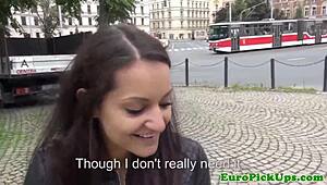 Euro Slut Gulps Public Cum