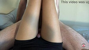damn that filipina thigh gap looks perfect for pov fucking her legs missionary with cock