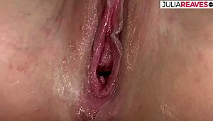 cute young woman enjoys time with older guys in the house