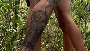 I fuck my college classmate in the woods during camping trip outdoors