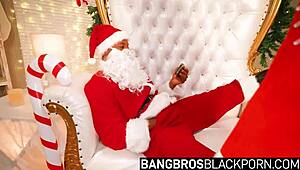 Big Ass Mrs. Claus Raven Takes Santa's Huge BBC Doggystyle Bent Over!