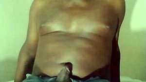 masturbating on new white bed spreading ass in jeans