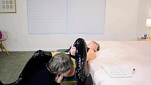 cindycincinnati bossy latex milf bends for rough anal assfucking by amateur cock