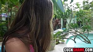 Husband watches wife pounded by monster BBC on vacation