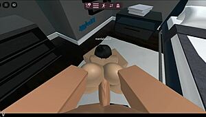 The horny roblox condo bot bends over for intense doggystyle pounding in virtual ecstasy