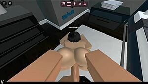 The horny roblox condo bot bends over for intense doggystyle pounding in virtual ecstasy