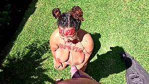 that brown bbw whore's face drenched in interracial piss golden shower compilation