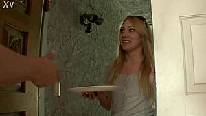 AJ Applegate's huge cock slams her big booty blonde coed ass relentlessly!