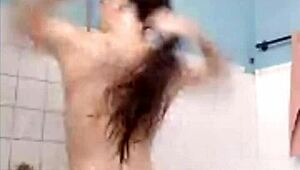 filipina amateur shaves her small tits body in shower then masturbates on web chat