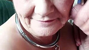 Marie the chained maid slut gets bent over pissed on and throated hard outdoors