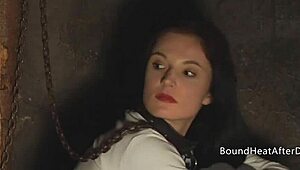 dominant madame binds and humiliates her lesbian slaves hard