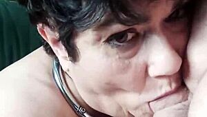 Marie the chained maid slut gets bent over pissed on and throated hard outdoors