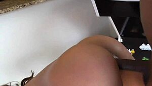 teanna trump's tight ebony pussy stretched by thick black cock doggystyle in fishnets?