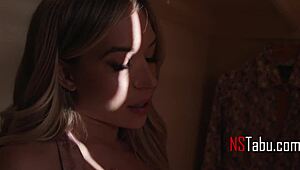 step bro, take it slow inside step sis's pussy during the game