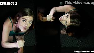 alexis tae sucks big cock through gloryhole with brunette friend