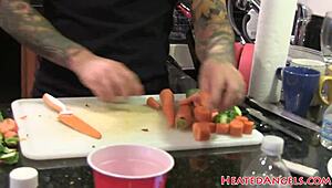 Alt Emo Goth Babe Teases Pussy Piercing Tattoo Heels in Photoshoot Backstage