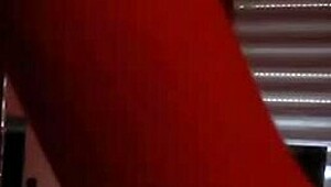 In red bedroom girlfriend's passionate sex builds to cum in mouth finish