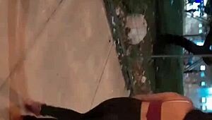 he couldn't hold back 5 minutes after young street slut spread legs on road