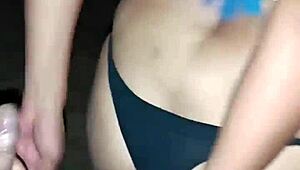 he couldn't hold back 5 minutes after young street slut spread legs on road