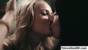 Sexy teen lesbian tricked into wet milf pussy licking