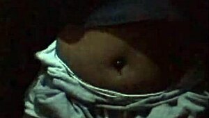 next door black ebony milf cougar in shorts flashes her huge saggy puffy tits nipples preview